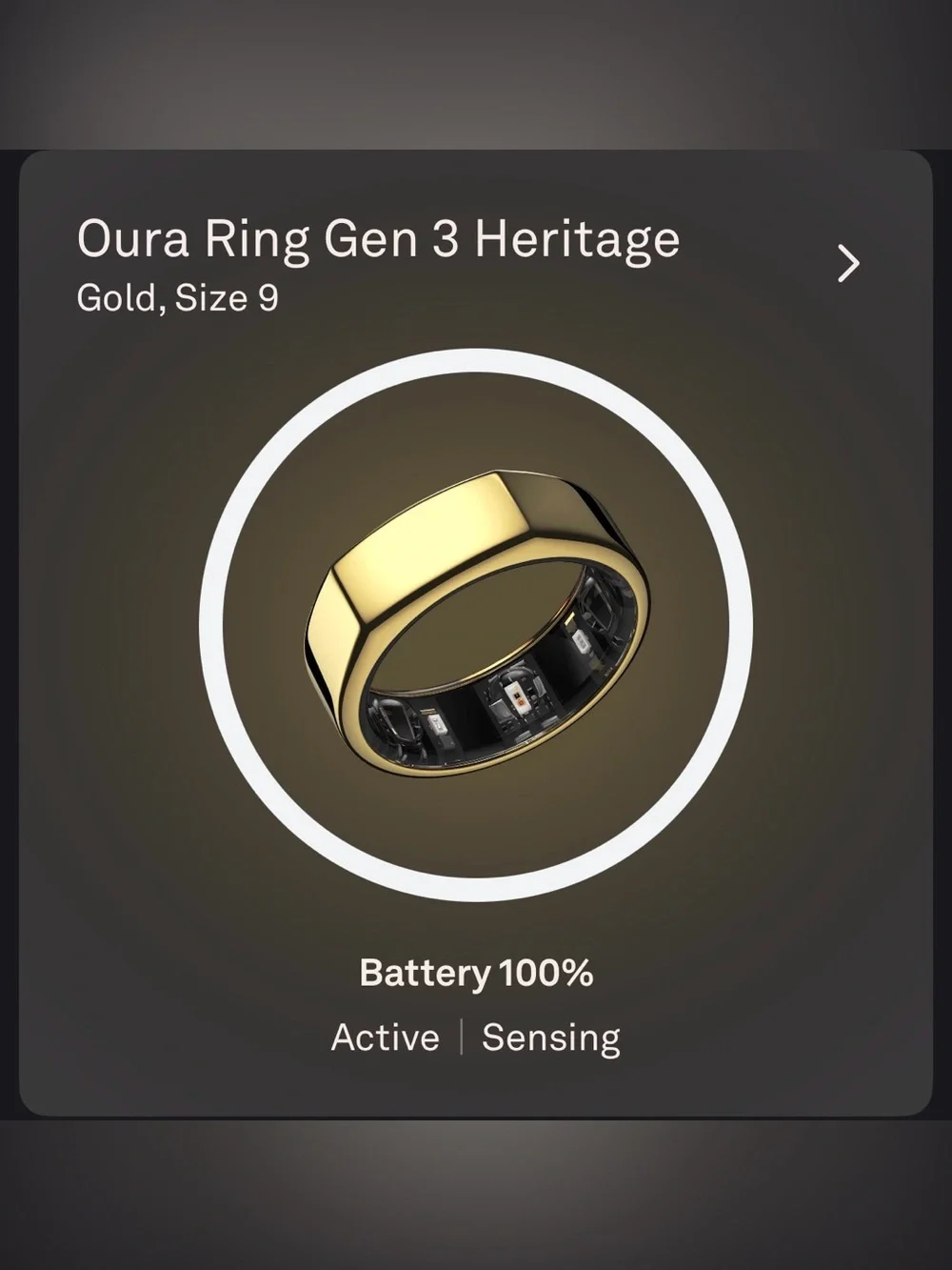 Oura Ring Gen 3 Heritage – Gold, Size 9 - Picture 4 of 5
